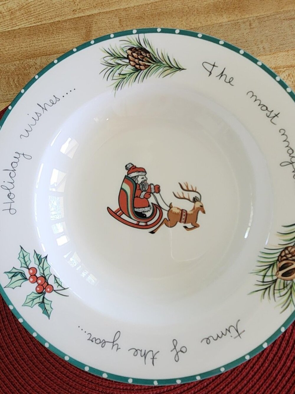 Mikasa Christmas Wish Large Rim Soup Bowl Ultima+  HK713